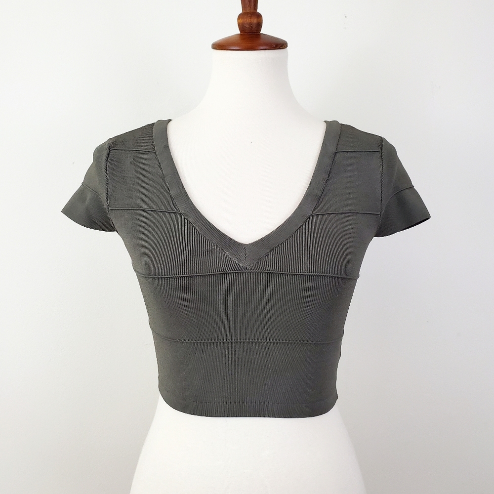 Bebe Lattice Detail Bandage Crop Top XS - Picture 3 of 11